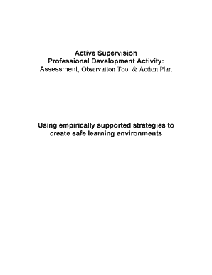 Active Supervision Professional Development Activity