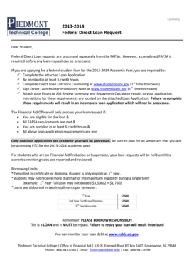 Federal Direct Loan Request Form