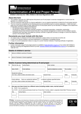 Victoria Fit and Proper Person Determination Form