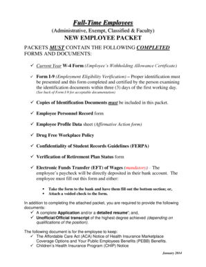 New Employee Packet
