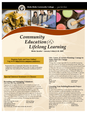 Walla Walla Community College Winter Quarter Registration Form