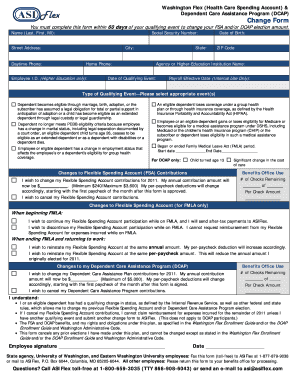 Washington Flex & DCAP Change Form