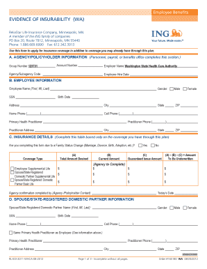 Evidence of Insurability Form