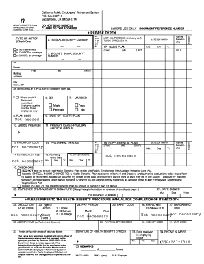 California Health Benefits Plan Enrollment Form