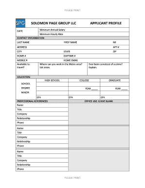 Solomon Page Group LLC Applicant Profile