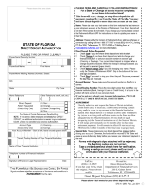 Florida Direct Deposit Authorization Form