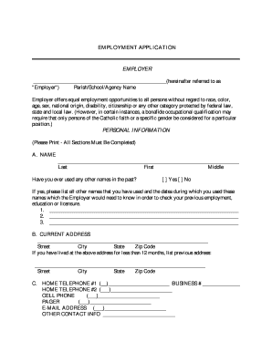 Employment Application Form