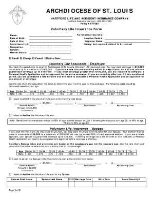 Voluntary Life Insurance Enrollment Form