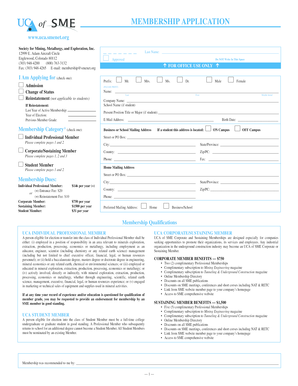 Society for Mining Membership Application