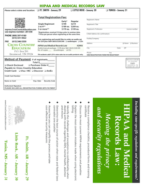 HIPAA and Medical Records Law Seminar Registration Form