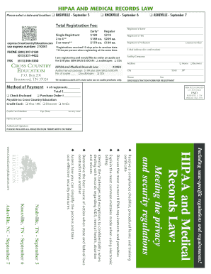 HIPAA and Medical Records Law Seminar Registration Form
