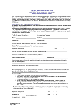 CUNY FMLA Leave Application Form