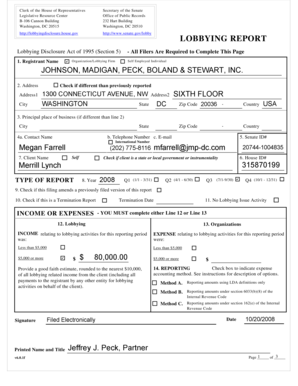 Lobbying Disclosure Act Report