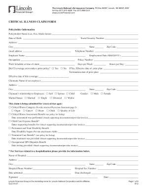 Lincoln Financial Critical Illness Claim Form
