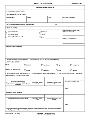 Navy award form