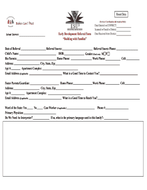 Early Development Referral Form