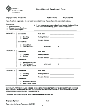 Direct Deposit Enrollment Form