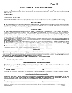 IEEE Copyright and Consent Form