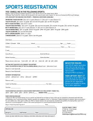 YMCA Sports Registration Form