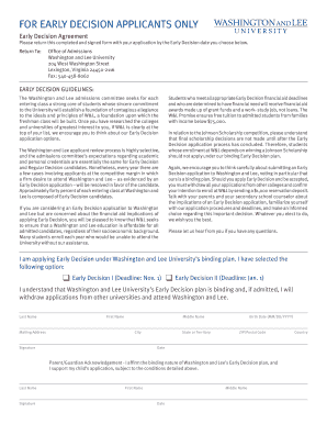 Early Decision Agreement