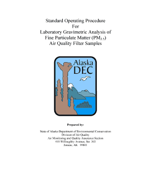 Standard Operating Procedure For Laboratory Gravimetric ... - DEC - dec alaska