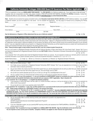 California Community Colleges Board Of Governors Fee Waiver Application