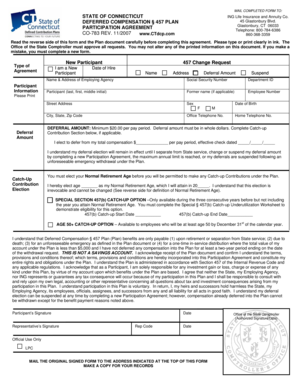 Connecticut Deferred Compensation 457 Plan Participation Agreement