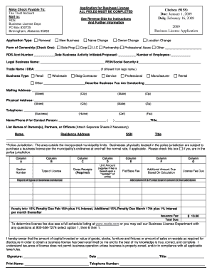 Alabama Business License Application