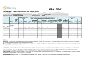 LEED Materials Submittal Form
