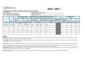 LEED Materials Submittal Form
