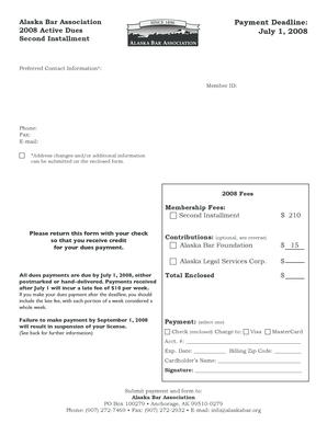 Alaska Bar Association Dues Payment Form