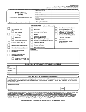 USPTO Transmittal Form