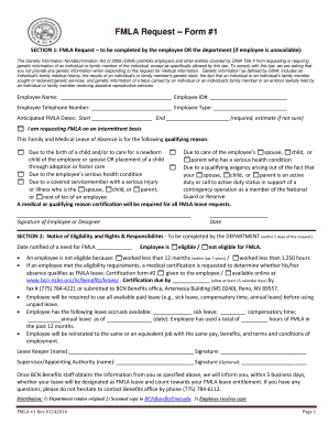 Fmla alabama forms - FMLA Request Form #1 - BCN - bcn-nshe