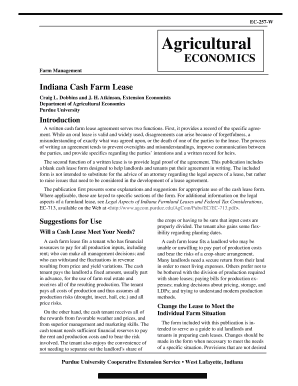 Indiana Cash Farm Lease Agreement