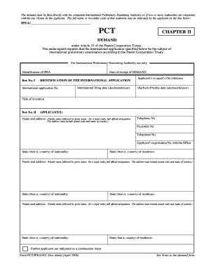 PCT Chapter II Demand Form