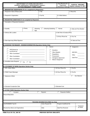 FEMA Action Request Form