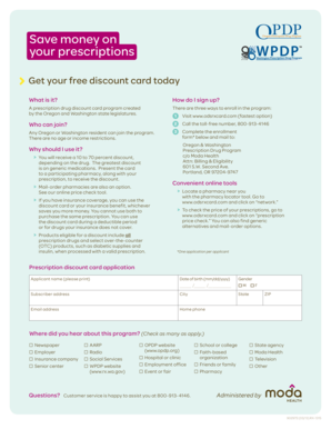 Oregon & Washington Prescription Drug Program Application