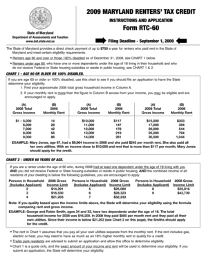 Maryland Renters’ Tax Credit Application