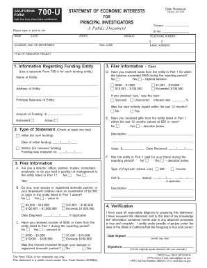 California Form 700-U Statement of Economic Interests