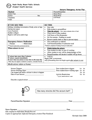 Seizure Emergency Action Plan