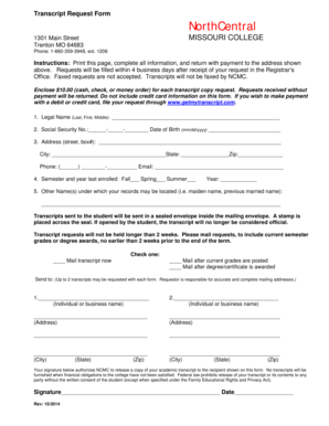 Transcript Request Form