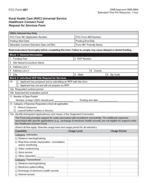 FCC Form 461 Healthcare Connect Fund Request for Services
