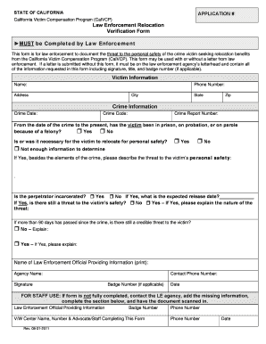 law enforcement relocation verification form