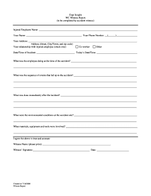 WC Witness Report Form