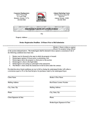 Broker Participation Form