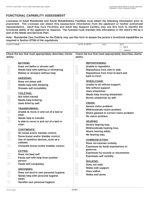 California Functional Capability Assessment Form