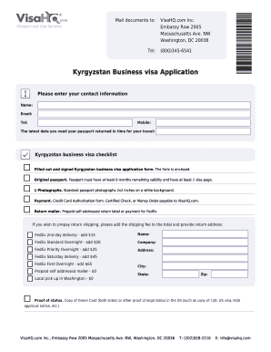 Kyrgyzstan Business Visa Application