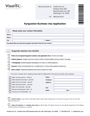 Kyrgyzstan Business Visa Application