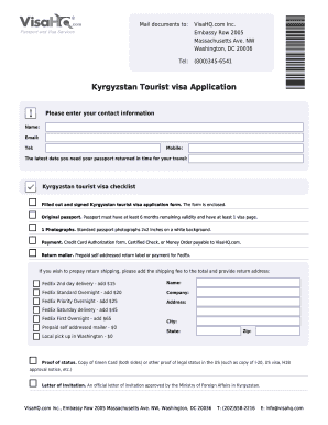 Kyrgyzstan Tourist Visa Application