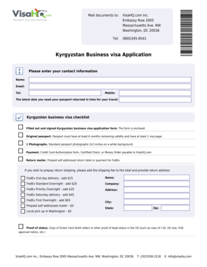 Kyrgyzstan Business Visa Application